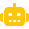 Yellow robot face icon with antennas and dotted mouth.
