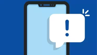 Illustration of smartphone with notification bubble