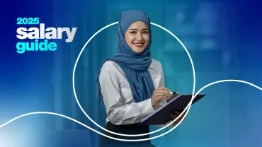 A Woman holding a notebook